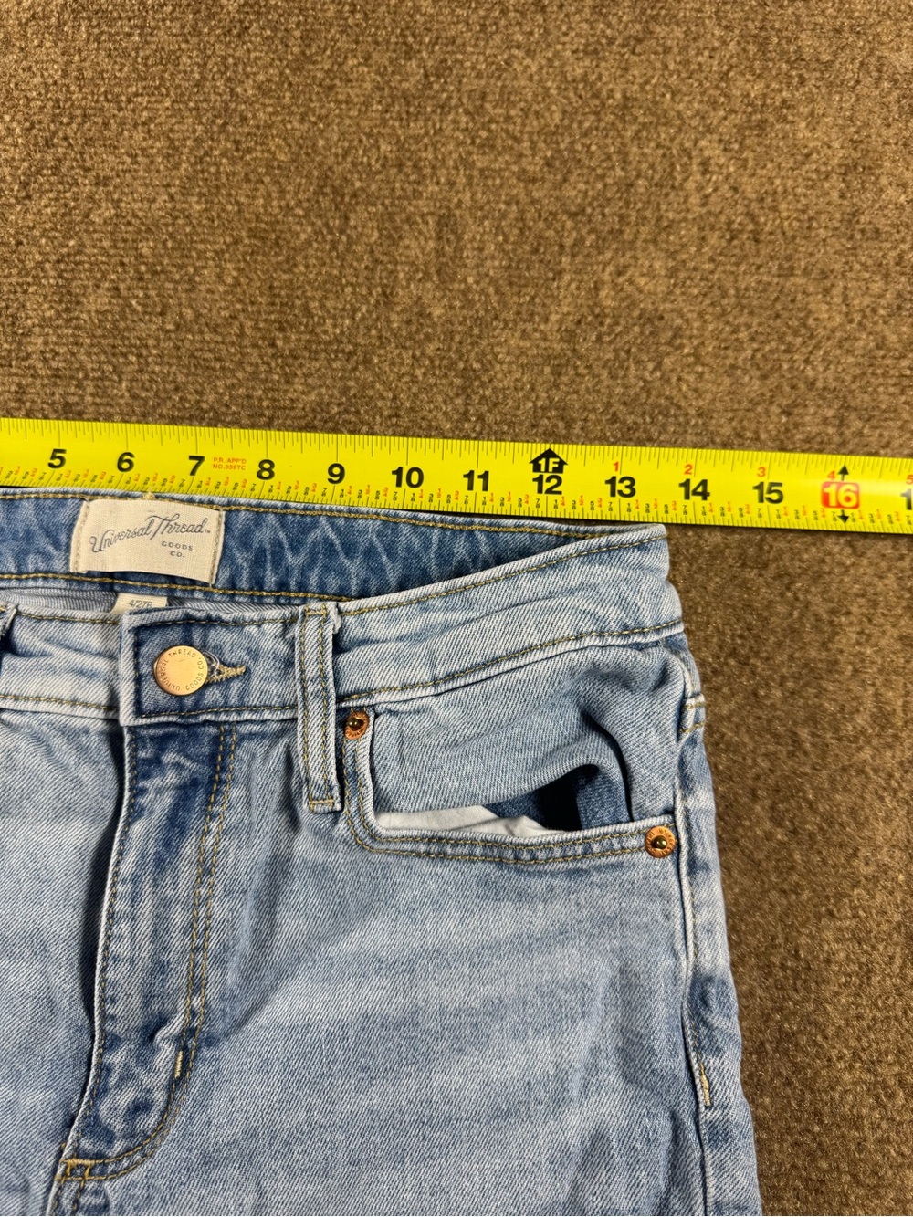 Universal Thread Light Blue Denim Cropped Ankle Bootcut Raw Hem Jeans Size 27 4 - Picture 6 of 13